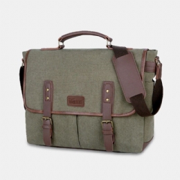 Herre Canvas Multi-lomme Slidfast Vintage Business Messenger Bag Laptoptaske Crossbody Bag Håndtaske