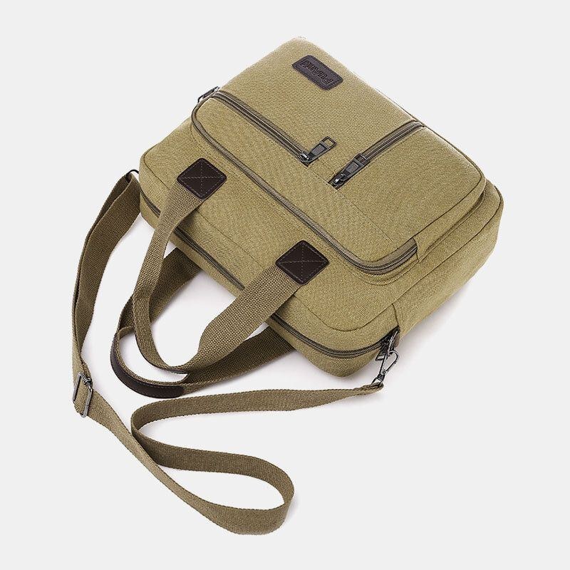 Herre Canvas Multi-pocket Stor Kapacitet Anti-tyveri Crossbody Taske