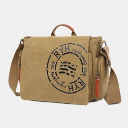 Herre Canvas Multi-rums Afslappet Skuldertaske Med Flere Lommer Messenger Bag Crossbody Tasker Håndtaske