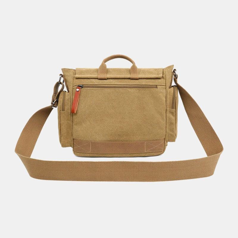 Herre Canvas Multi-rums Afslappet Skuldertaske Med Flere Lommer Messenger Bag Crossbody Tasker Håndtaske