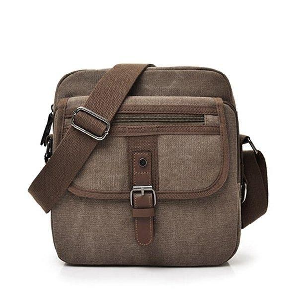 Herre Canvas Multifunktionel Vintage Crossbody-taske Skuldertaske Casual Business Travel Pack