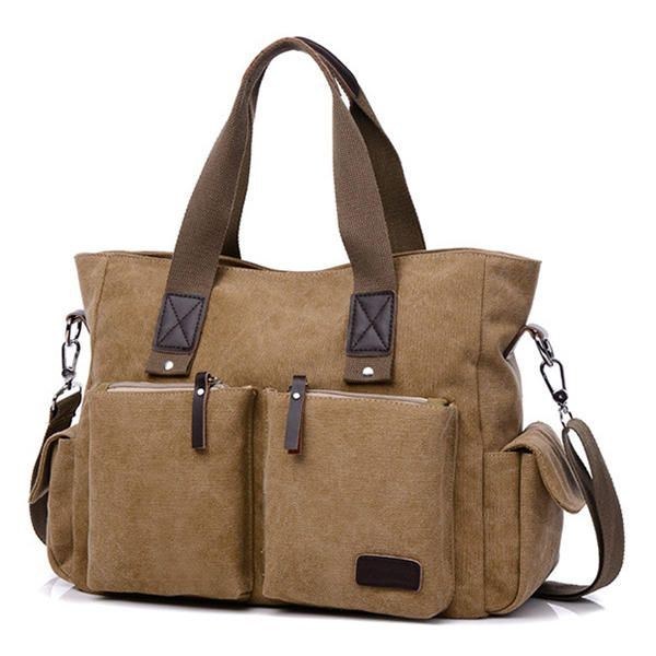 Herre Canvas Outdoor Casual Traveling Taske Med Stor Kapacitet