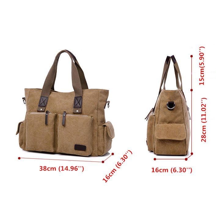 Herre Canvas Outdoor Casual Traveling Taske Med Stor Kapacitet