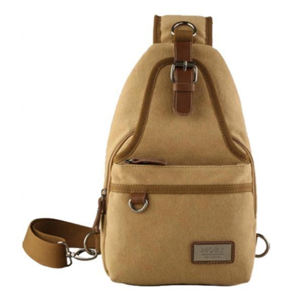 Herre Canvas Retro Crossbody Bag Brysttaske Casual Outdoor Sports Skuldertaske