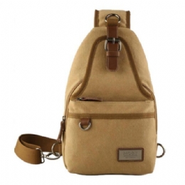 Herre Canvas Retro Crossbody Bag Brysttaske Casual Outdoor Sports Skuldertaske