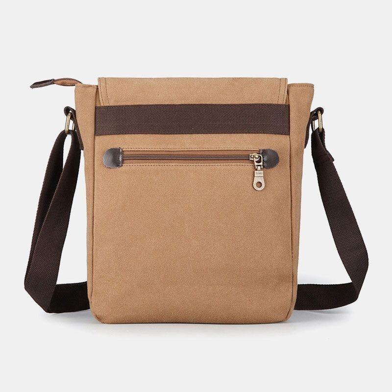 Herre Canvas Retro Skuldertaske Med Stor Kapacitet Crossbody-taske