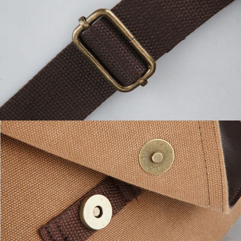 Herre Canvas Retro Skuldertaske Med Stor Kapacitet Crossbody-taske