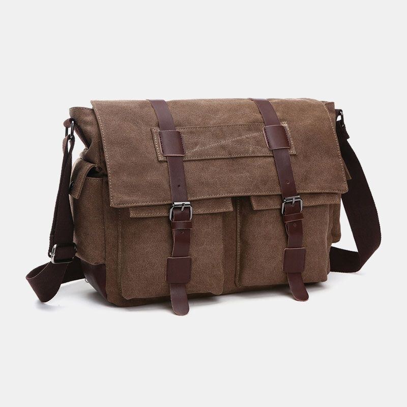 Herre Canvas Ryg Tyverisikret Lynlåslomme Crossbody-tasker Casual Stor Kapacitet 6.3 Tommer Telefontaske Skuldertaske