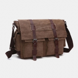 Herre Canvas Ryg Tyverisikret Lynlåslomme Crossbody-tasker Casual Stor Kapacitet 6.3 Tommer Telefontaske Skuldertaske