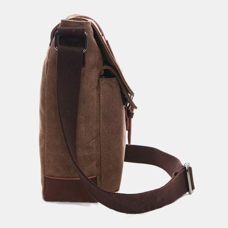 Herre Canvas Ryg Tyverisikret Lynlåslomme Crossbody-tasker Casual Stor Kapacitet 6.3 Tommer Telefontaske Skuldertaske