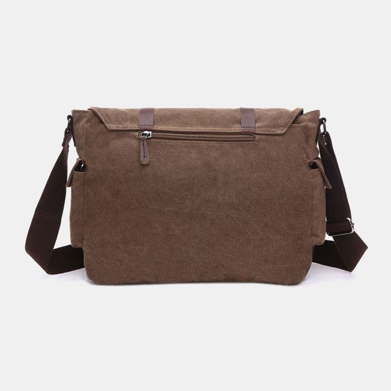 Herre Canvas Ryg Tyverisikret Lynlåslomme Crossbody-tasker Casual Stor Kapacitet 6.3 Tommer Telefontaske Skuldertaske