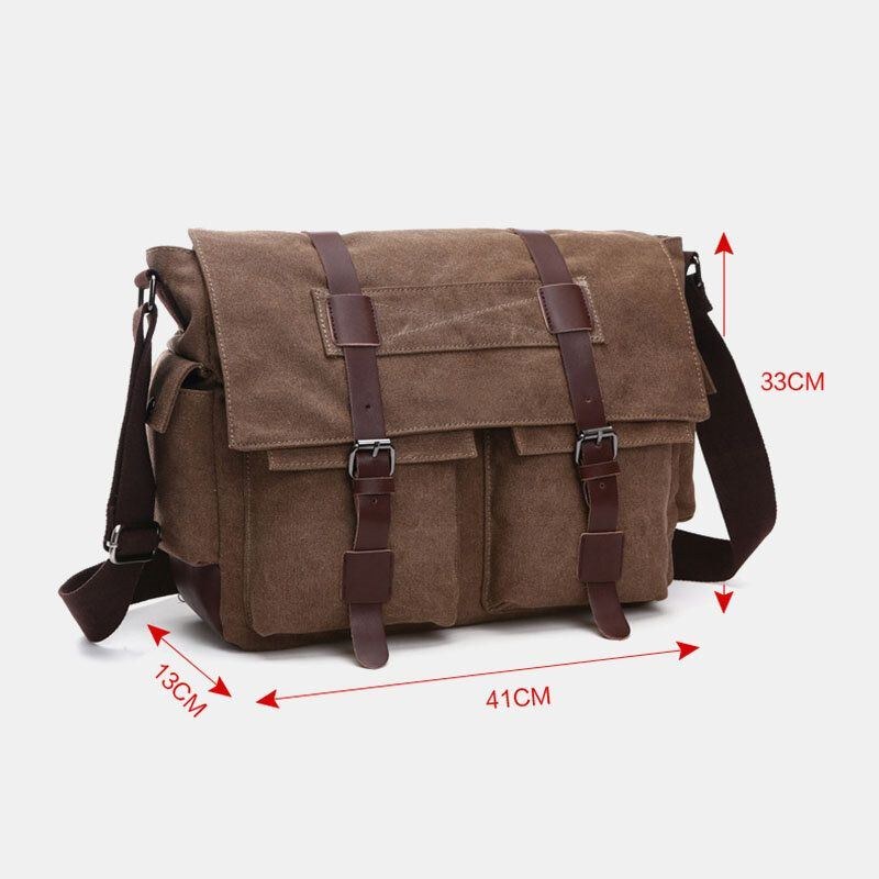 Herre Canvas Ryg Tyverisikret Lynlåslomme Crossbody-tasker Casual Stor Kapacitet 6.3 Tommer Telefontaske Skuldertaske