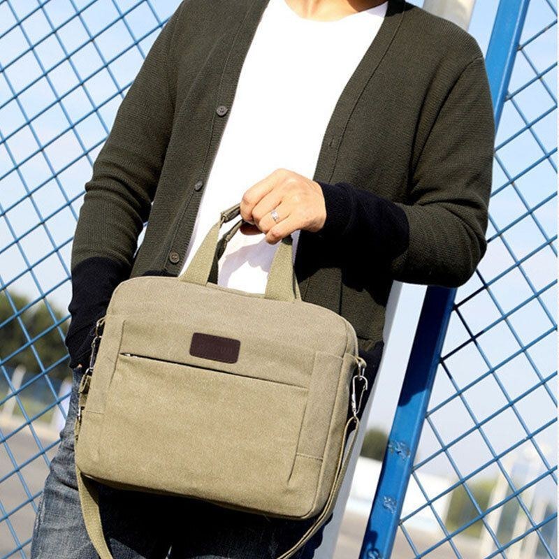 Herre Canvas Skuldertaske Crossbody Bag Håndtaske Business Taske