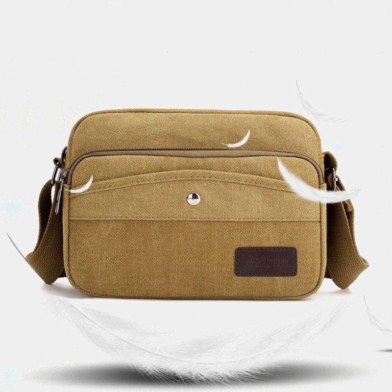 Herre Canvas Skuldertaske Crossbody Taske Til Udendørs