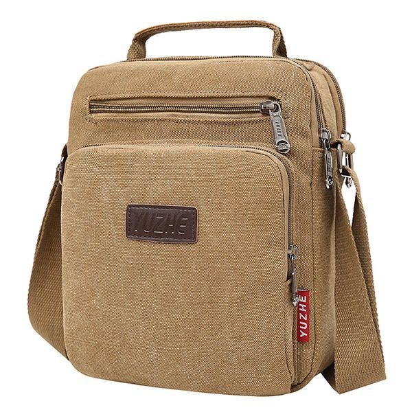 Herre Canvas Sling Bag Messenger Bag Small Travel Crossbody Bag Fit 9.7-tommer Ipad