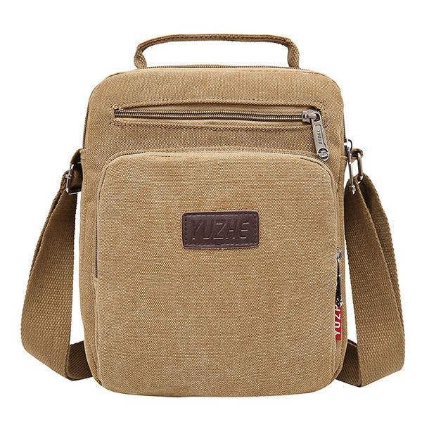 Herre Canvas Sling Bag Messenger Bag Small Travel Crossbody Bag Fit 9.7-tommer Ipad