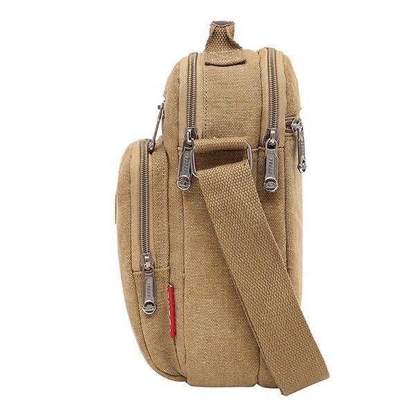 Herre Canvas Sling Bag Messenger Bag Small Travel Crossbody Bag Fit 9.7-tommer Ipad