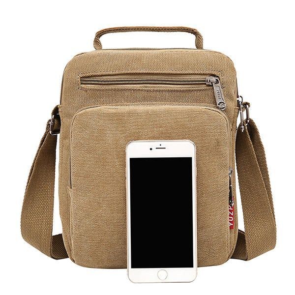 Herre Canvas Sling Bag Messenger Bag Small Travel Crossbody Bag Fit 9.7-tommer Ipad