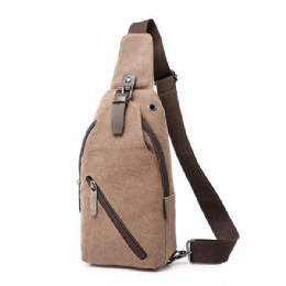 Herre Canvas Sling Bag Udendørs Sport Casual Chest Pack Crossbody Swagger Bag