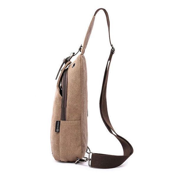 Herre Canvas Sling Bag Udendørs Sport Casual Chest Pack Crossbody Swagger Bag