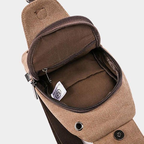 Herre Canvas Sling Bag Udendørs Sport Casual Chest Pack Crossbody Swagger Bag