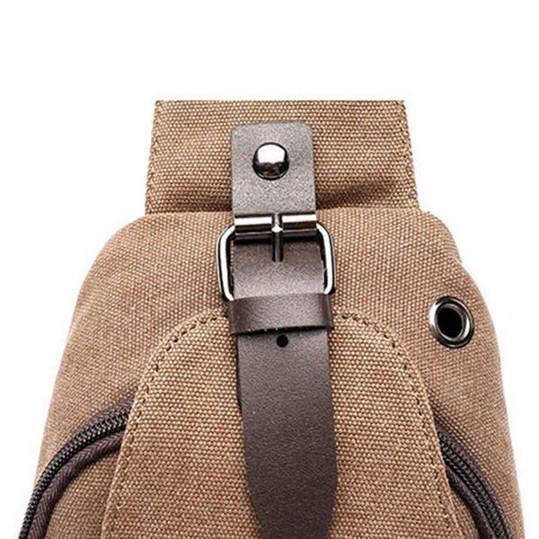 Herre Canvas Sling Bag Udendørs Sport Casual Chest Pack Crossbody Swagger Bag