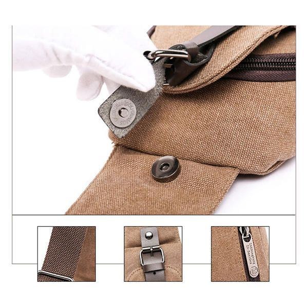 Herre Canvas Sling Bag Udendørs Sport Casual Chest Pack Crossbody Swagger Bag