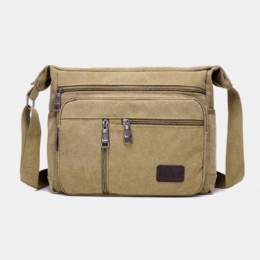 Herre Canvas Stor Kapacitet Simpel Skuldertaske Crossbody Taske Til Rejser