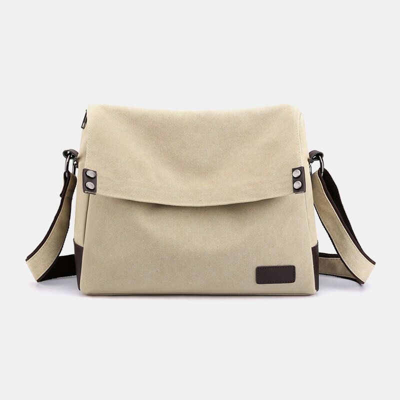 Herre Canvas Vintage Multifunktion Crossbody Taske Med Stor Kapacitet Casual Skuldertaske