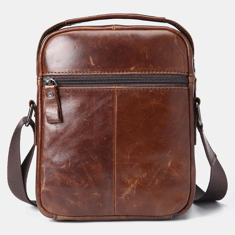 Herre Casual Ægte Læder Skuldertaske Crossbody Taske Til Udendørs