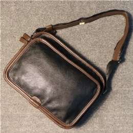 Herre Casual Blødt Læderryg Tyverisikringslomme Crossbody-tasker Messenger-skuldertaske