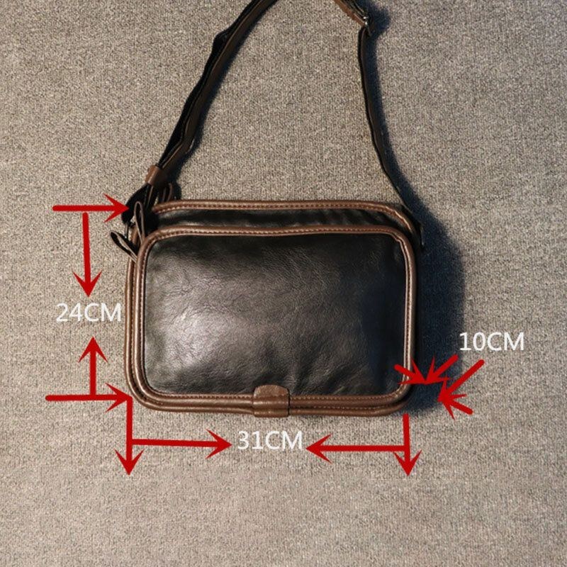 Herre Casual Blødt Læderryg Tyverisikringslomme Crossbody-tasker Messenger-skuldertaske