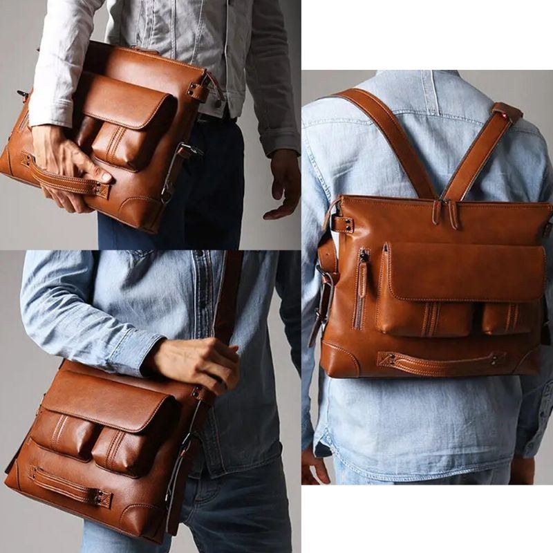 Herre Casual Briefcase 13-14 Tommer Laptoptaske Håndtaske Multifunktion Skuldertaske Rygsæk