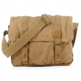 Herre Casual Canvas Koskind Big Crossbody Skuldertaske