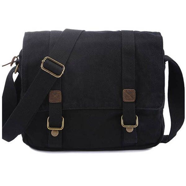 Herre Casual Canvas Koskind Big Crossbody Skuldertaske