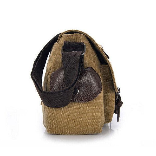 Herre Casual Canvas Messenger Bag Travel Shoulder