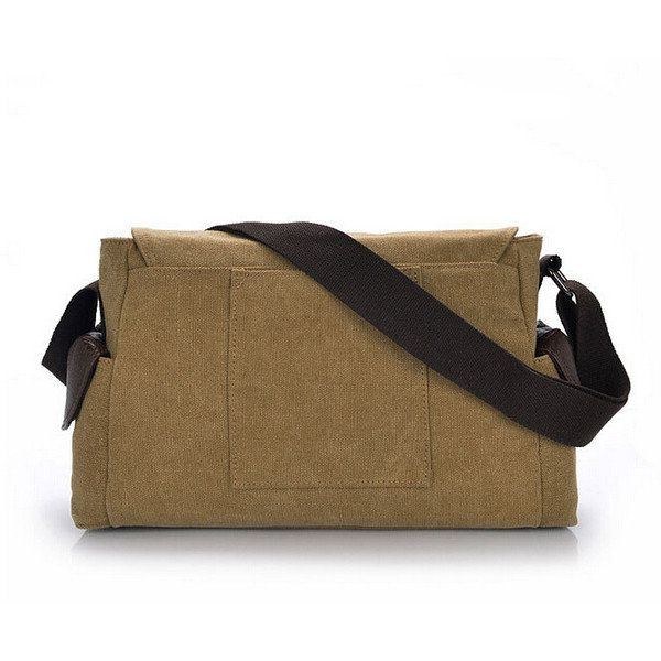 Herre Casual Canvas Messenger Bag Travel Shoulder