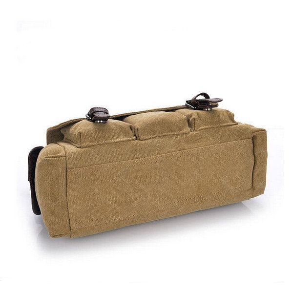 Herre Casual Canvas Messenger Bag Travel Shoulder