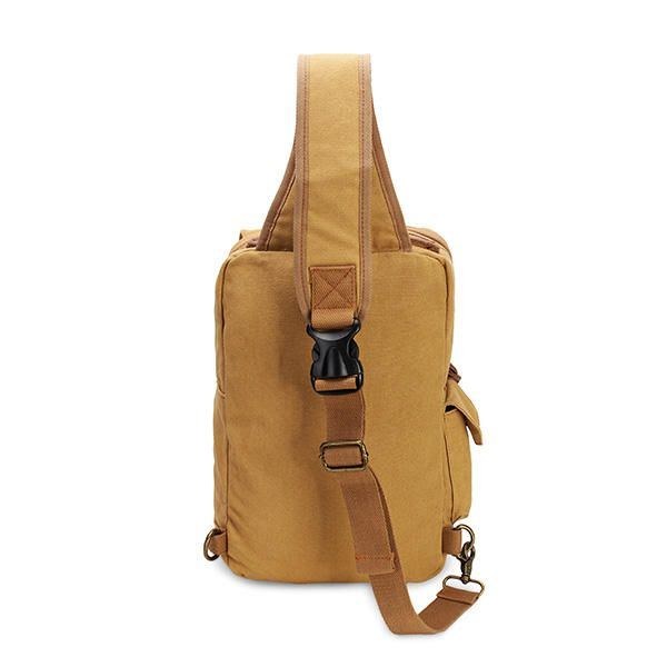 Herre Casual Canvas Outdoor Sport Skulder Ipad Bryst Crossbody Taske