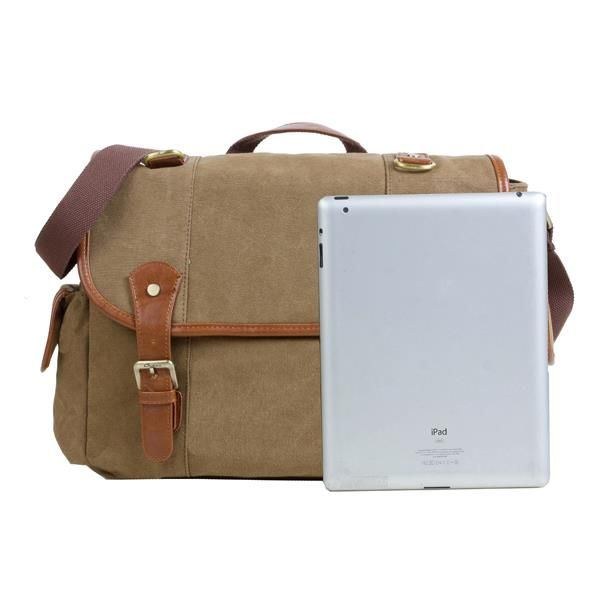 Herre Casual Canvas Skuldertaske Outdoor Messenger Tasker