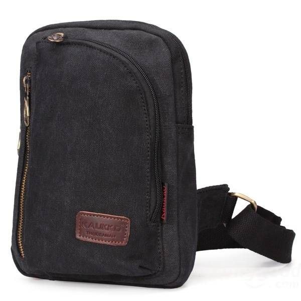 Herre Dame Casual Canvas Skuldertasker Chest Pack Messenger Bag