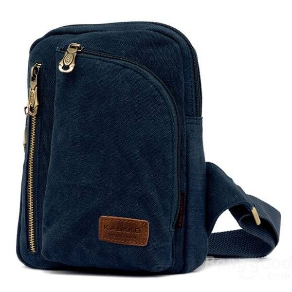 Herre Dame Casual Canvas Skuldertasker Chest Pack Messenger Bag