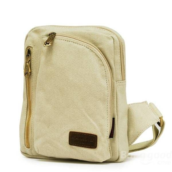 Herre Dame Casual Canvas Skuldertasker Chest Pack Messenger Bag