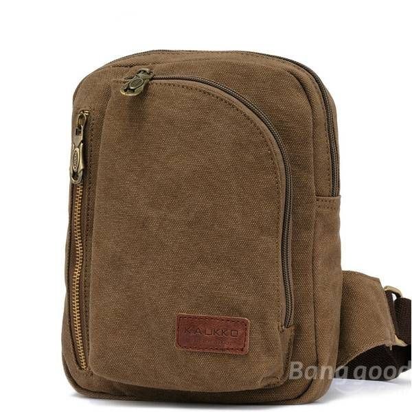 Herre Dame Casual Canvas Skuldertasker Chest Pack Messenger Bag