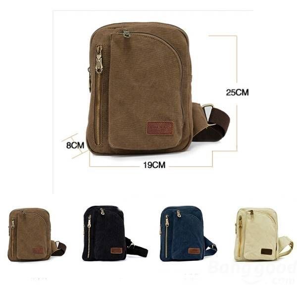 Herre Dame Casual Canvas Skuldertasker Chest Pack Messenger Bag