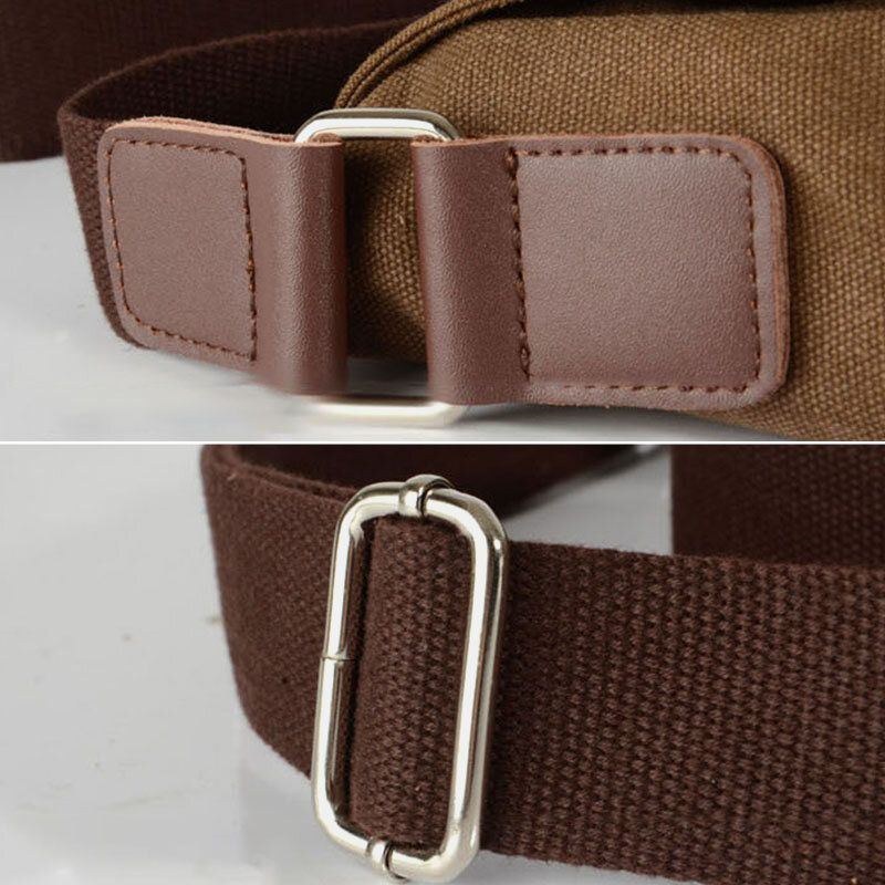 Herre Dobbelt Frontlomme Med Stor Kapacitet Crossbody-taske Retro Canvas Vandret Ensfarvede Tyverisikringsskuldertaske