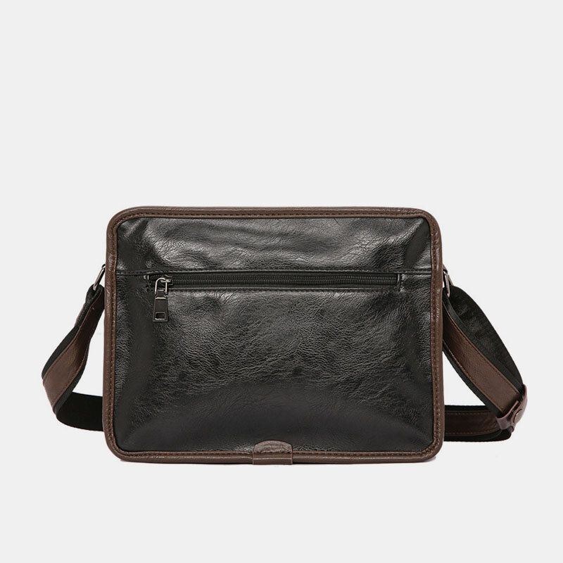 Herre Dobbeltlags Crossbody-tasker Med Flere Lommer Mode Afslappet Hovedtelefon Huldesign 14 Tommer Bærbar Taske Skuldertaske