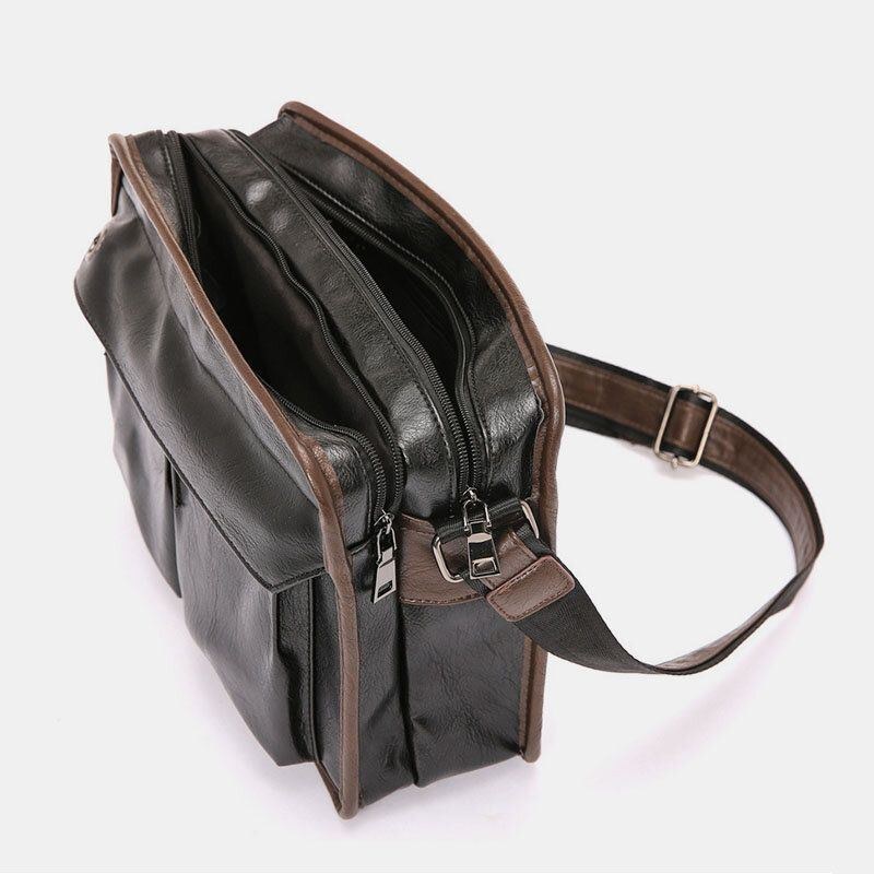 Herre Dobbeltlags Crossbody-tasker Med Flere Lommer Mode Afslappet Hovedtelefon Huldesign 14 Tommer Bærbar Taske Skuldertaske