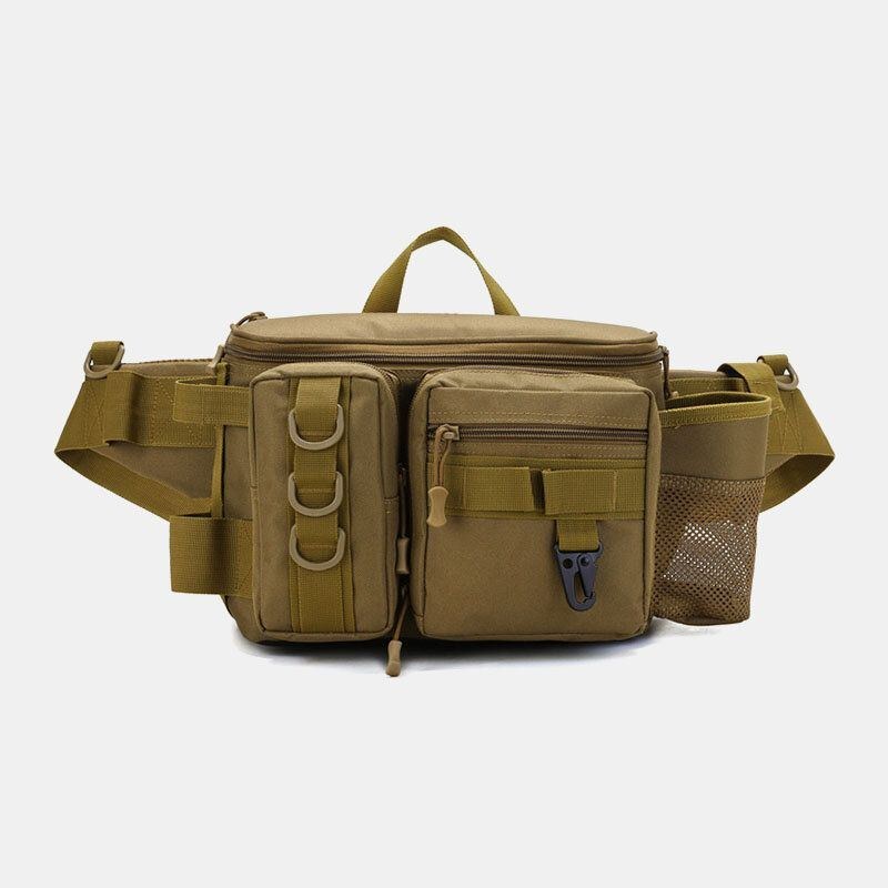 Herre Fish Bag Multi-lommer Outdoor Tactical Bag Crossbody Taske Taljetaske Oxford Camo Mønster