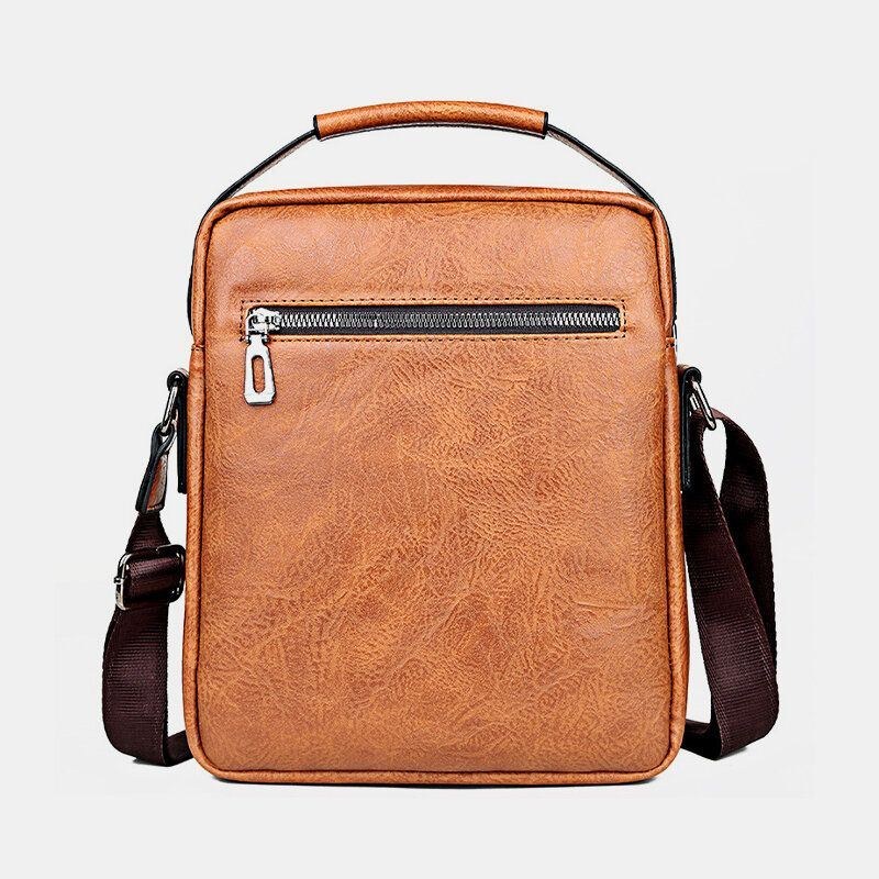 Herre Imiteret Læder Multi-lomme Anti-tyveri Multi-lag Vandtæt Business Crossbody Taske